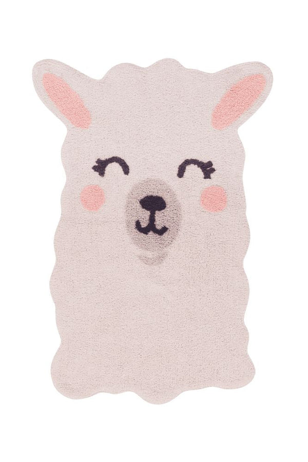 WASHABLE COTTON RUG SMILE LIKE A LLAMA-Cotton Rugs-By Lorena Canals-1