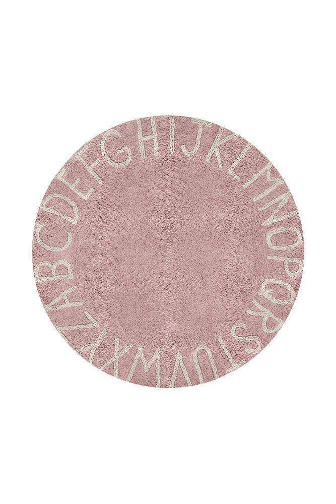 WASHABLE ROUND RUG ABC NATURAL - NUDE-Cotton Rugs-By Lorena Canals-1