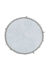 WASHABLE ROUND RUG BUBBLY BLUE - GREY-Cotton Rugs-By Lorena Canals-1