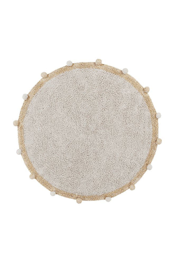 WASHABLE ROUND RUG BUBBLY NATURAL - HONEY-Cotton Rugs-By Lorena Canals-1