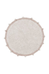 WASHABLE ROUND RUG BUBBLY NATURAL - NUDE-Cotton Rugs-By Lorena Canals-1