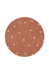 WASHABLE ROUND RUG DOT CHESTNUT-Cotton Rugs-By Lorena Canals-1