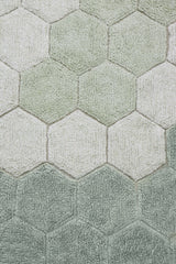 WASHABLE ROUND RUG HONEYCOMB BLUE SAGE-Cotton Rugs-By Lorena Canals-3