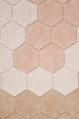 WASHABLE ROUND RUG HONEYCOMB ROSE-Cotton Rugs-By Lorena Canals-4