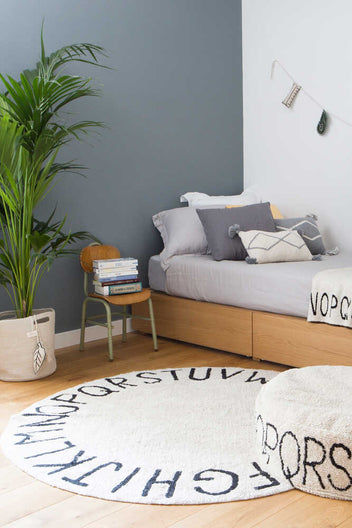 WASHABLE RUG ABC NATURAL - BLACK-Cotton Rugs-Lorena Canals-4