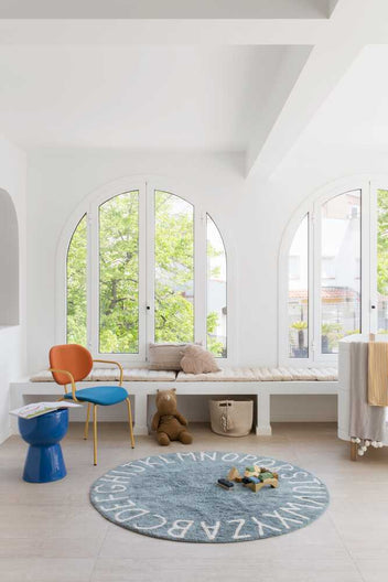 WASHABLE RUG ABC NATURAL - VINTAGE BLUE-Cotton Rugs-Lorena Canals-2