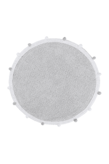WASHABLE RUG BUBBLY LIGHT GREY - WHITE-Cotton Rugs-Lorena Canals-1