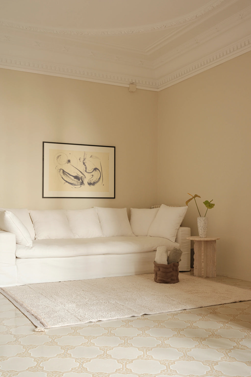 WASHABLE RUG BLOOM NATURAL