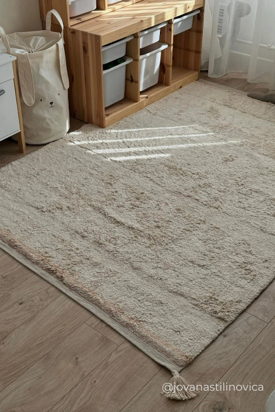 WASHABLE RUG BLOOM NATURAL