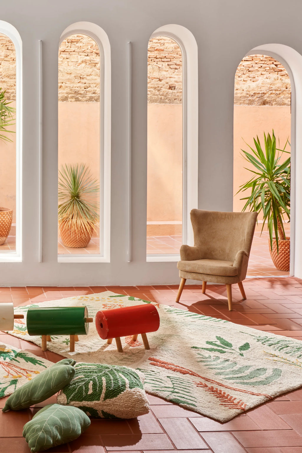WASHABLE AREA RUG BOTANIC PLANTS