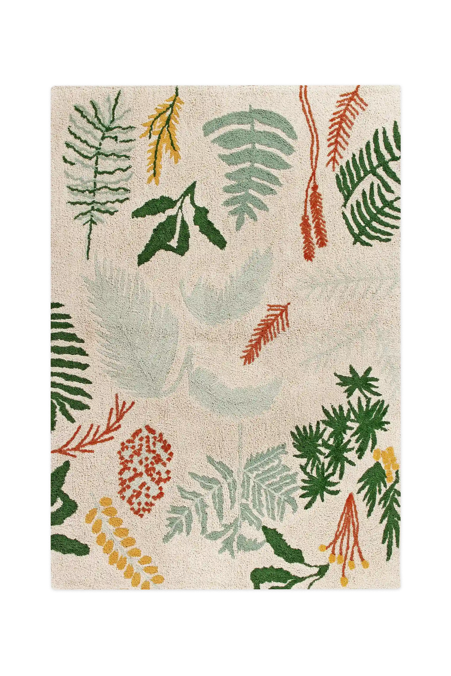 WASHABLE AREA RUG BOTANIC PLANTS