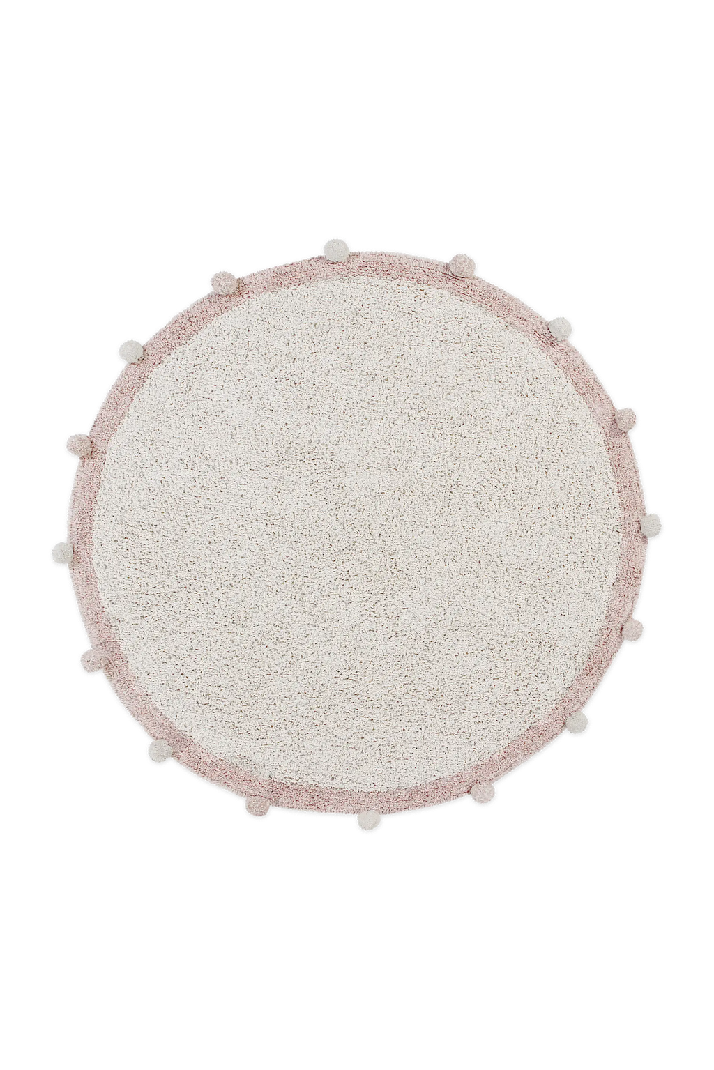 WASHABLE ROUND RUG BUBBLY NATURAL - NUDE