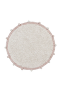 WASHABLE ROUND RUG BUBBLY NATURAL - NUDE