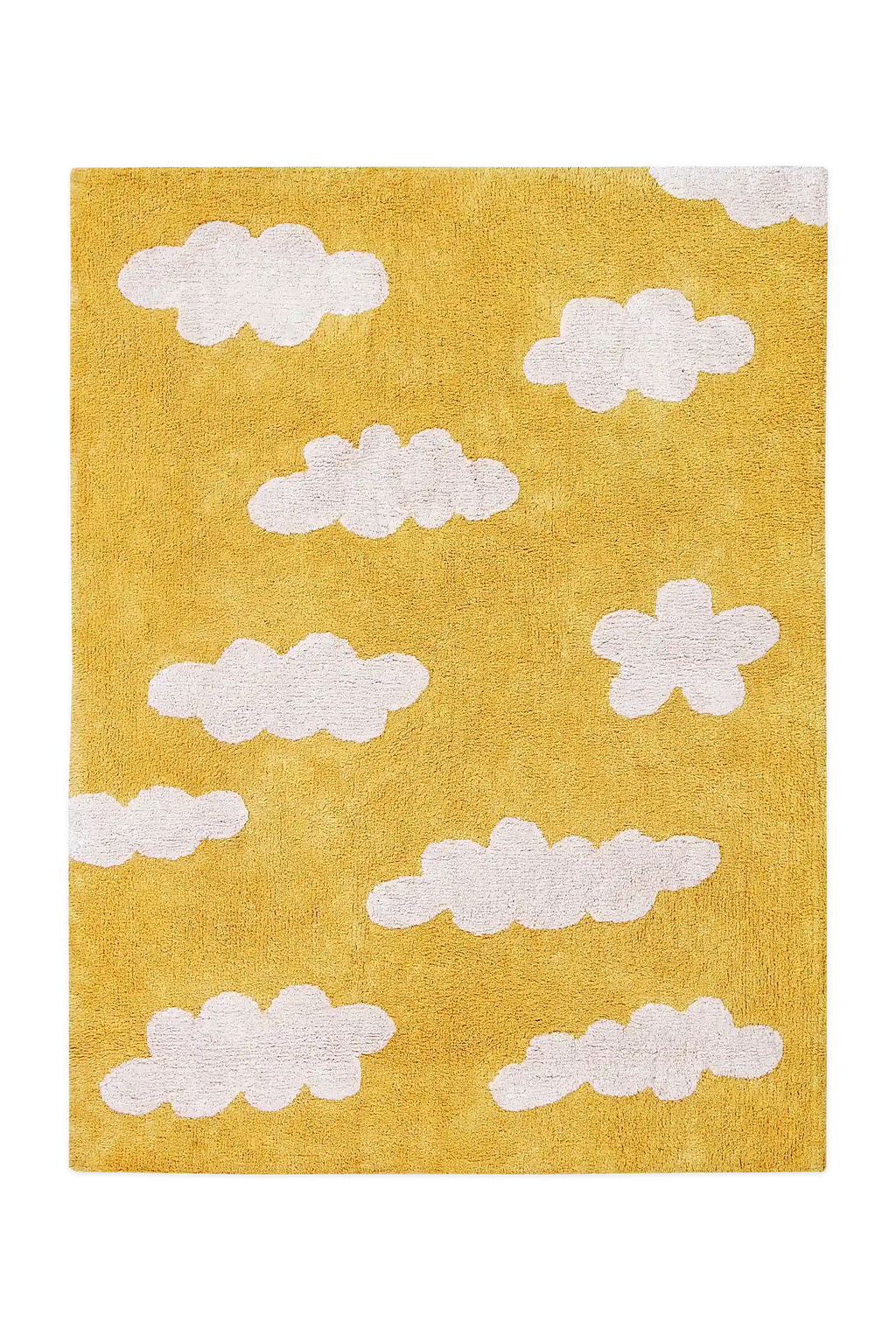 WASHABLE RUG CLOUDS MUSTARD