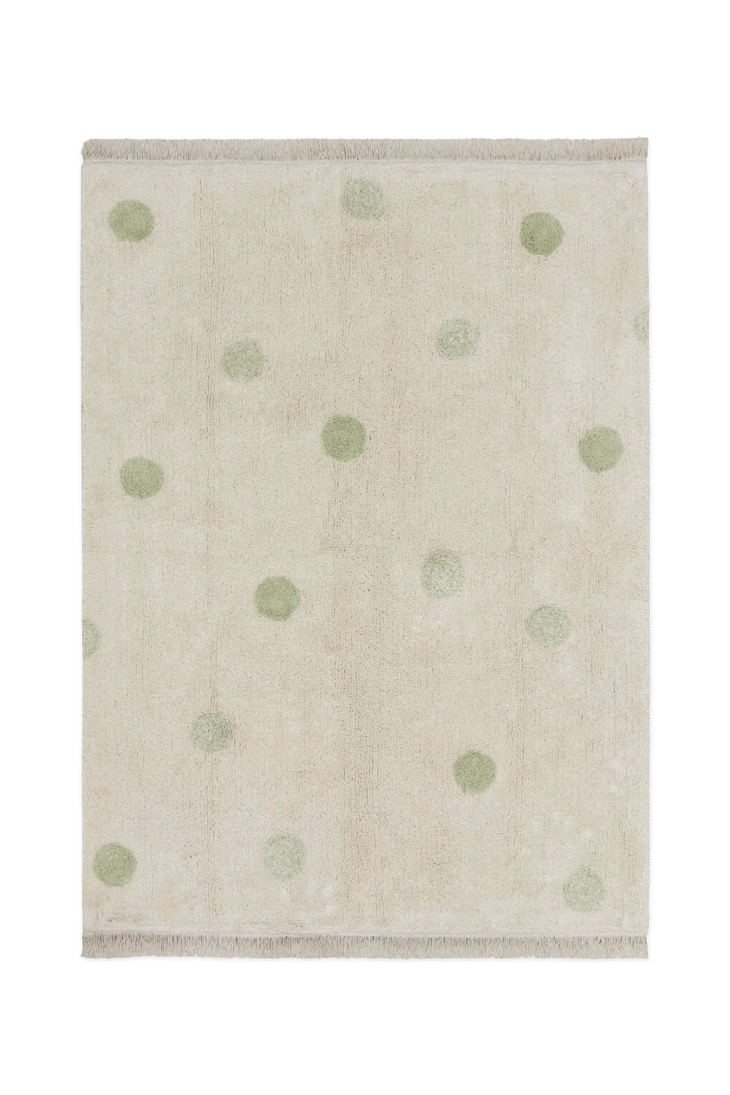 WASHABLE RUG HIPPY DOTS NATURAL - OLIVE