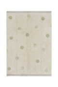 WASHABLE RUG HIPPY DOTS NATURAL - OLIVE