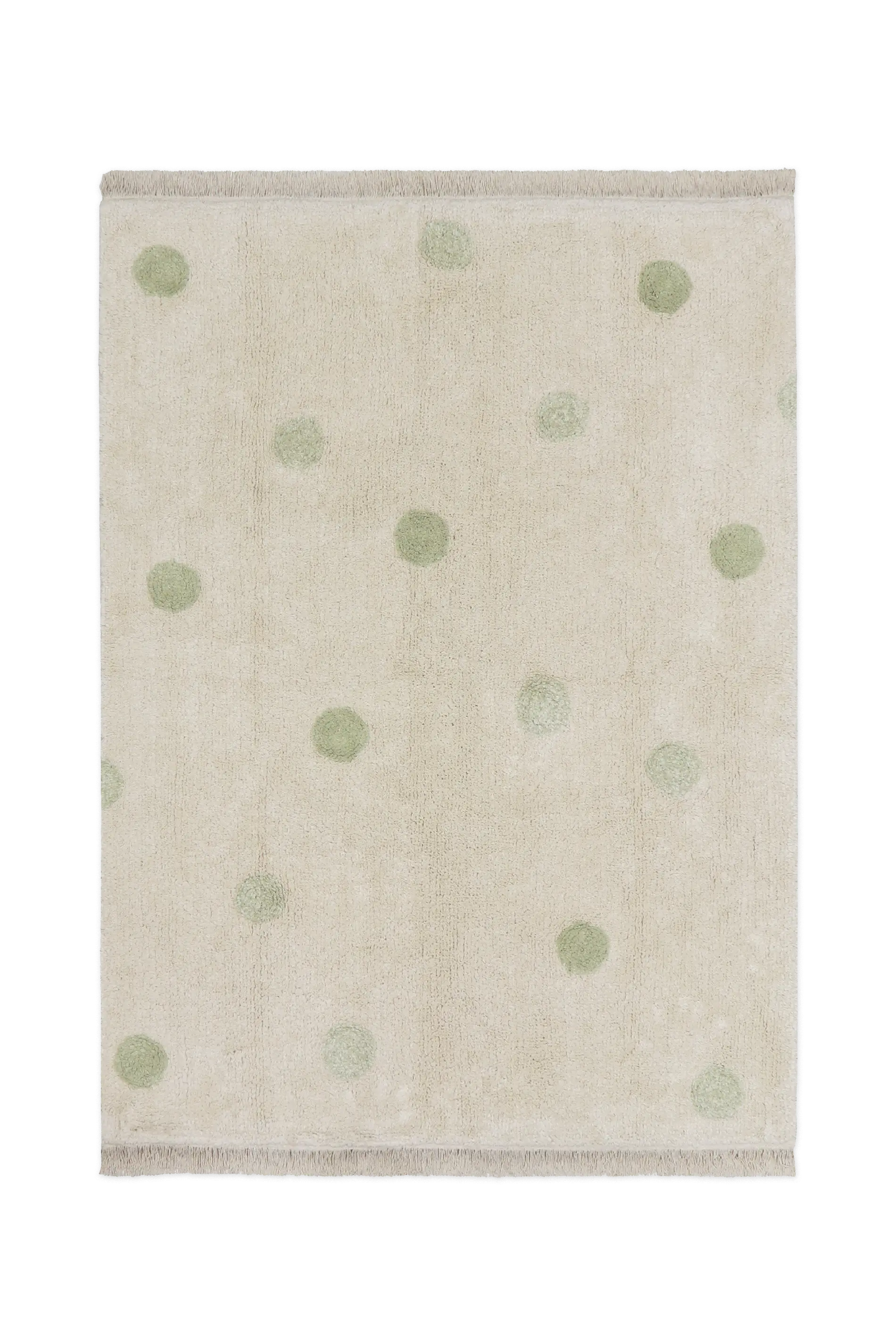 WASHABLE RUG HIPPY DOTS NATURAL - OLIVE