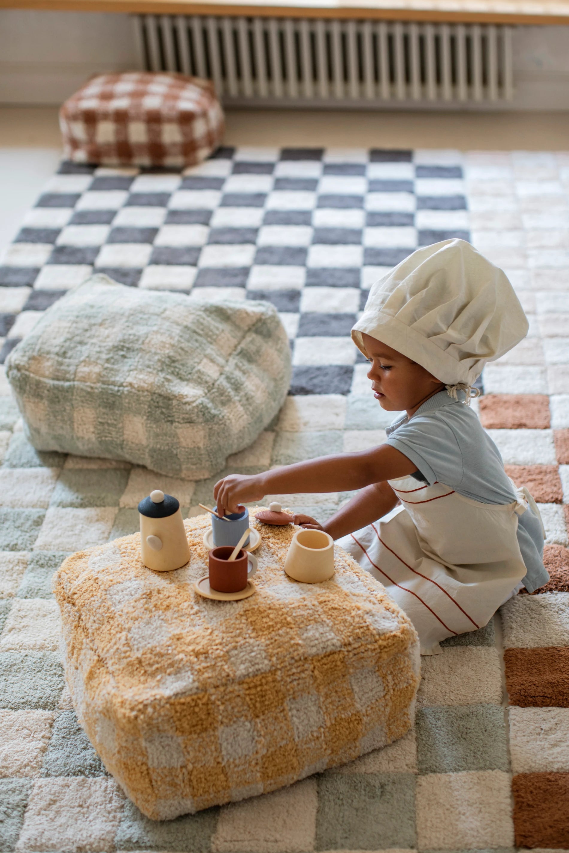 WASHABLE RUG TILES BLUE SAGE