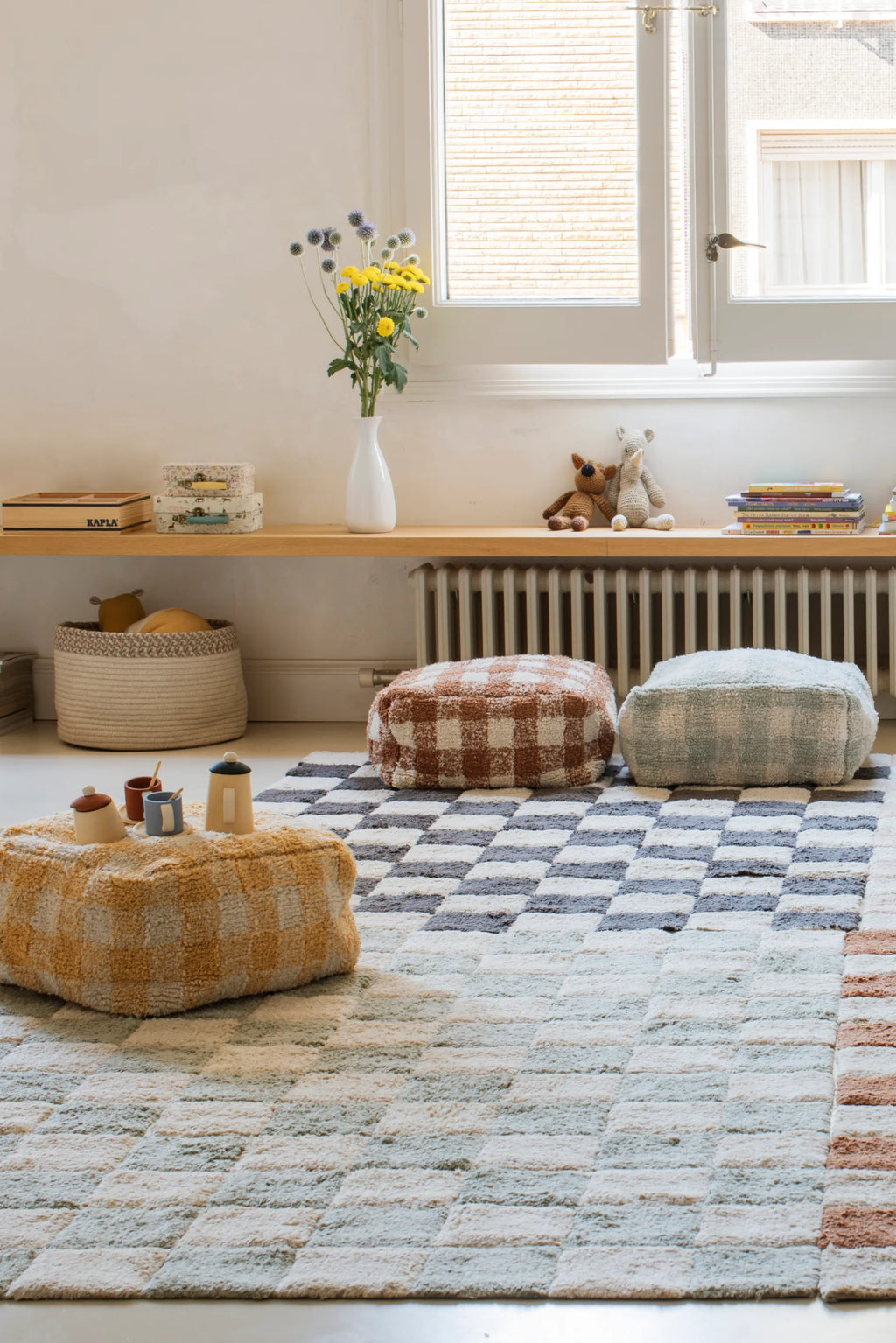 WASHABLE RUG TILES BLUE SAGE
