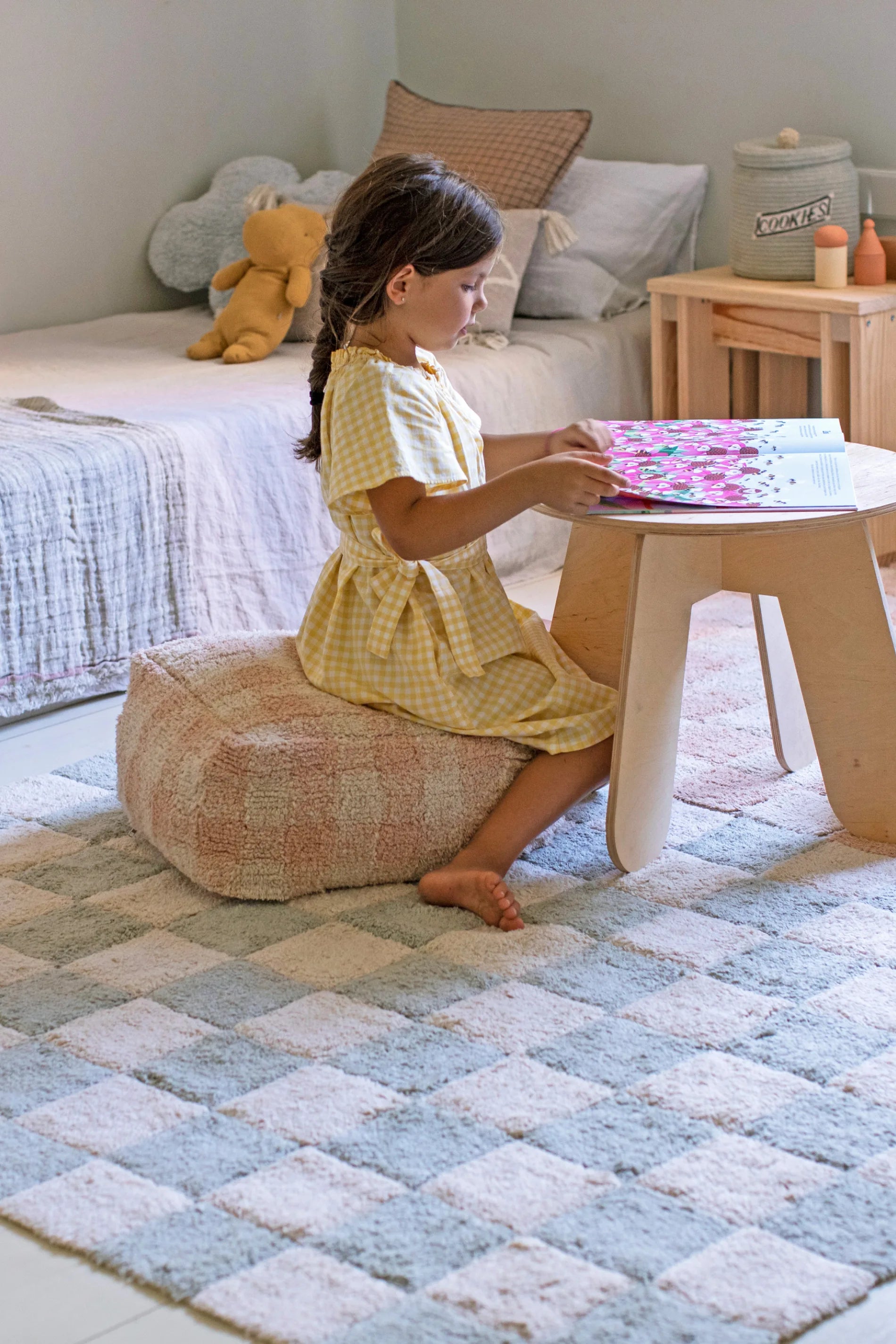 WASHABLE RUG TILES BLUE SAGE