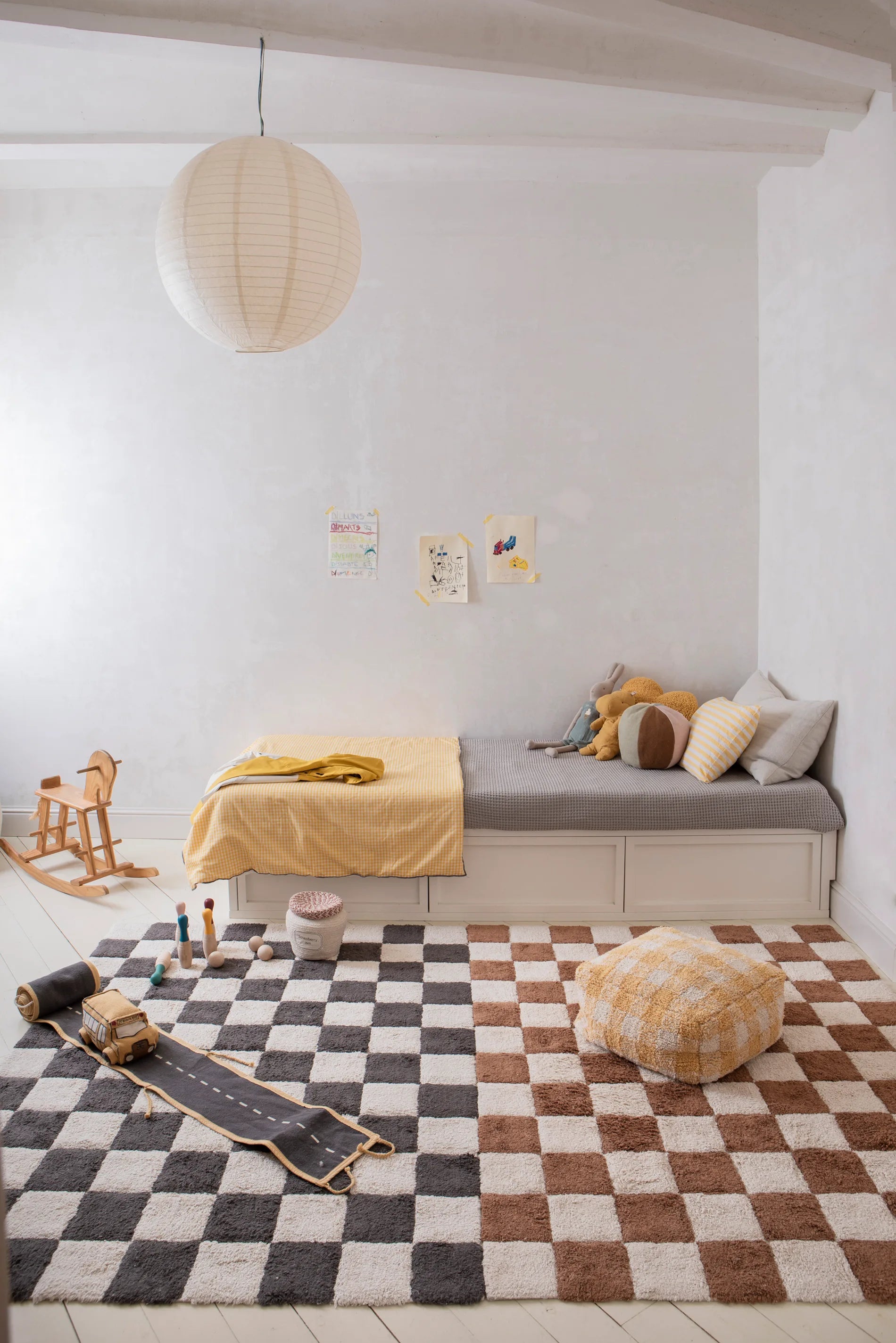 WASHABLE RUG KITCHEN TILES TOFFEE