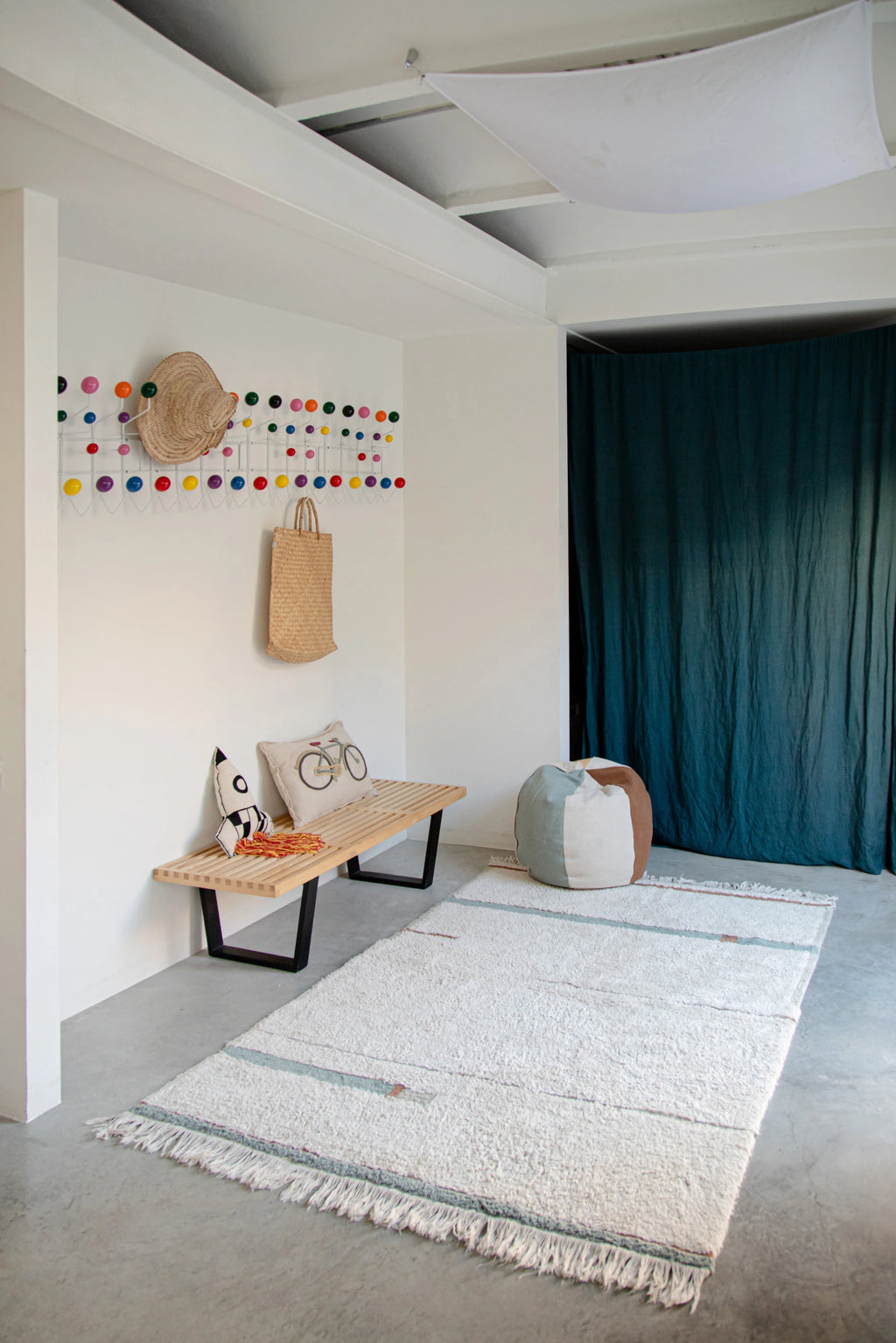 WASHABLE AREA RUG LANES BLUE