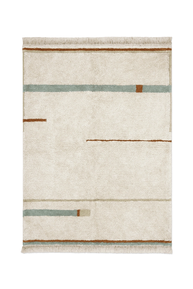 WASHABLE AREA RUG LANES BLUE