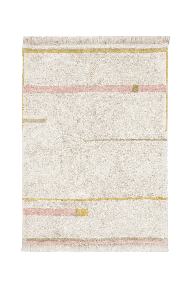 WASHABLE AREA RUG LANES VINTAGE NUDE
