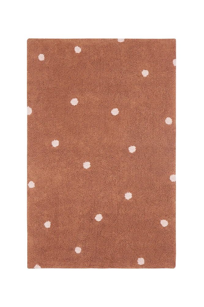 WASHABLE AREA RUG MINI DOT CHESTNUT
