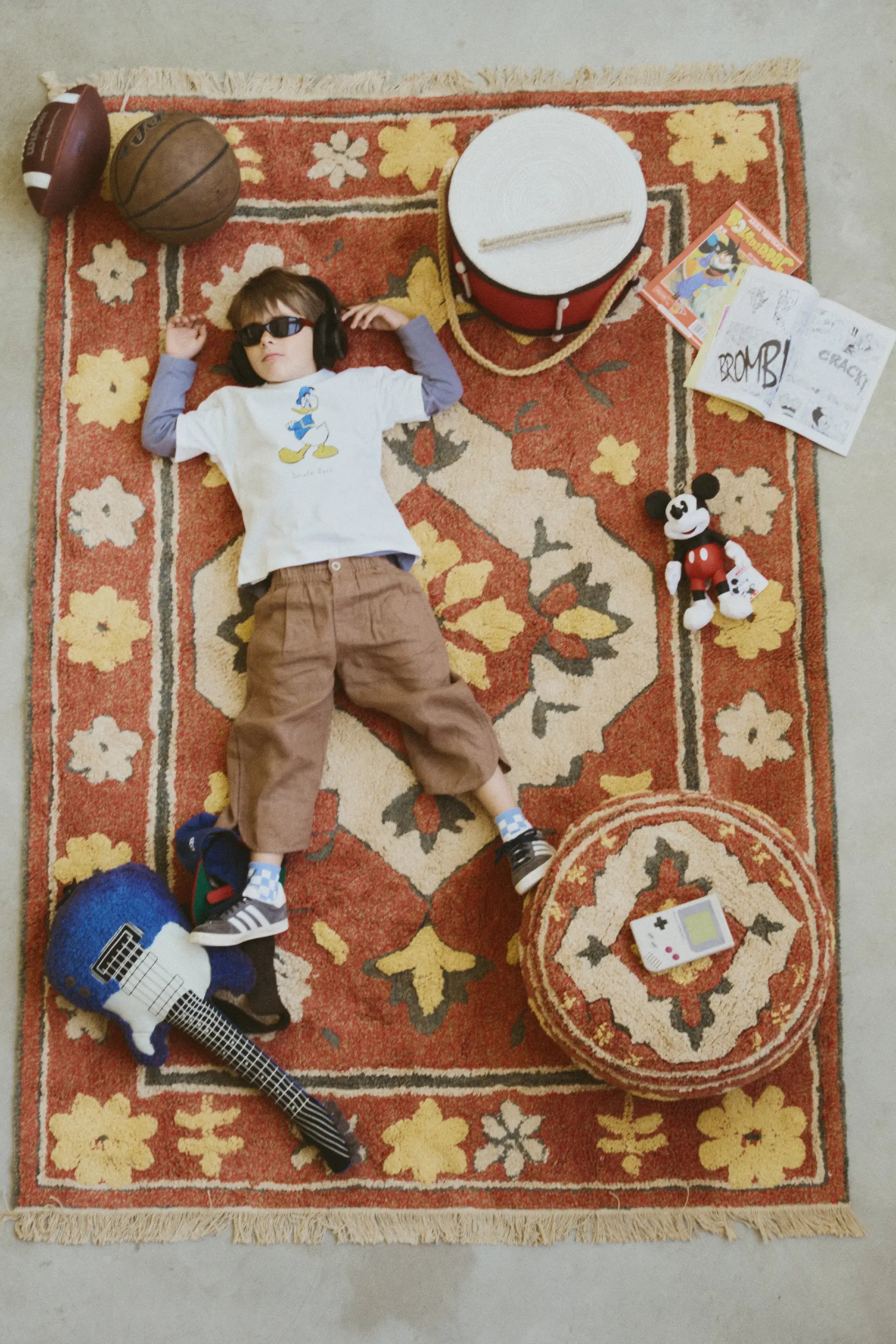 WASHABLE RUG PERSIAN RED