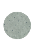 WASHABLE RUG ROUND DOT BLUE SAGE