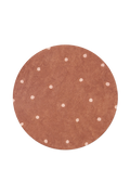 WASHABLE ROUND RUG DOT CHESTNUT