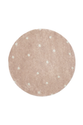 WASHABLE ROUND RUG DOT ROSE
