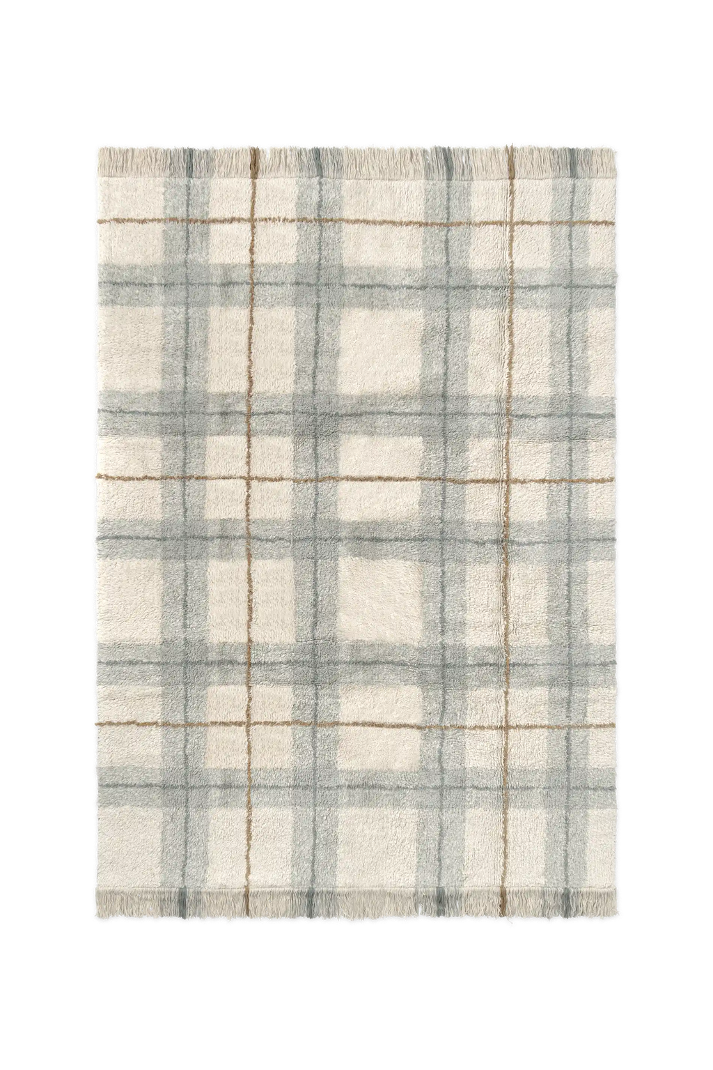 WASHABLE RUG TARTAN BLUE SAGE