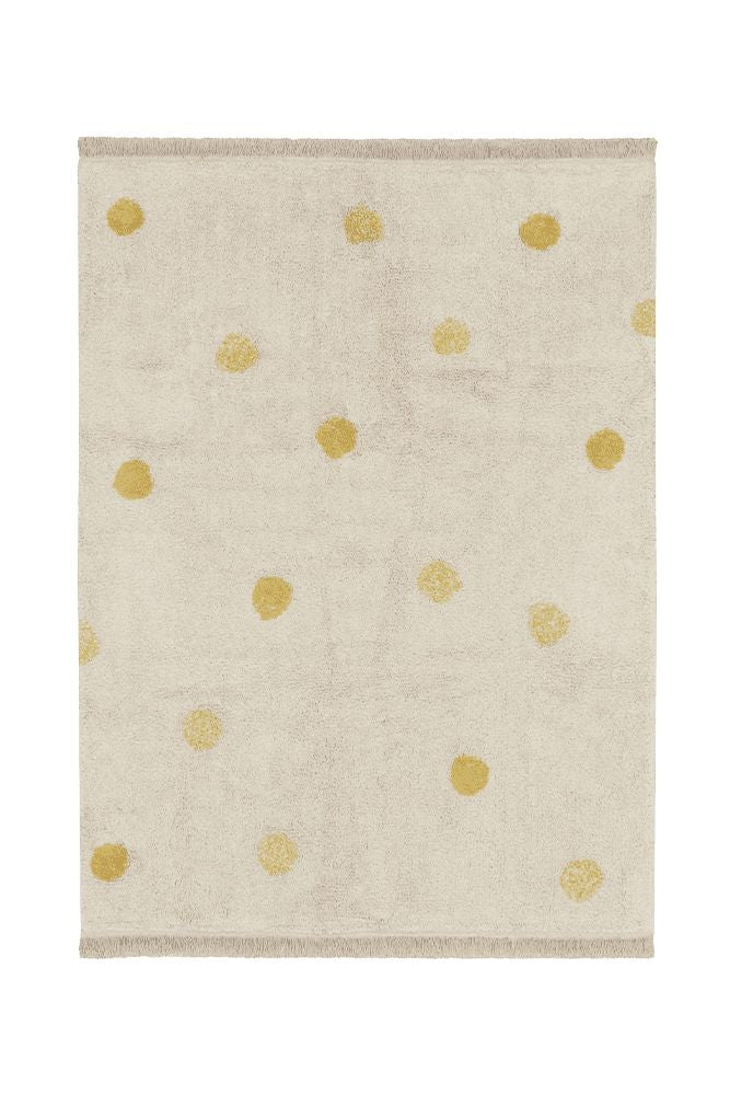 WASHABLE RUG HIPPY DOTS NATURAL - HONEY-Cotton Rugs-By Lorena Canals-1