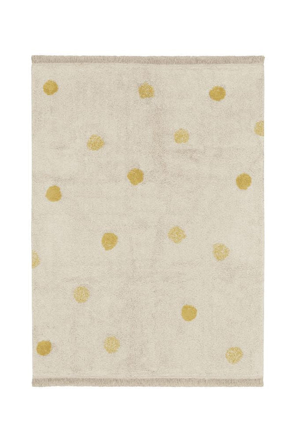 WASHABLE RUG HIPPY DOTS NATURAL - HONEY-Cotton Rugs-By Lorena Canals-1