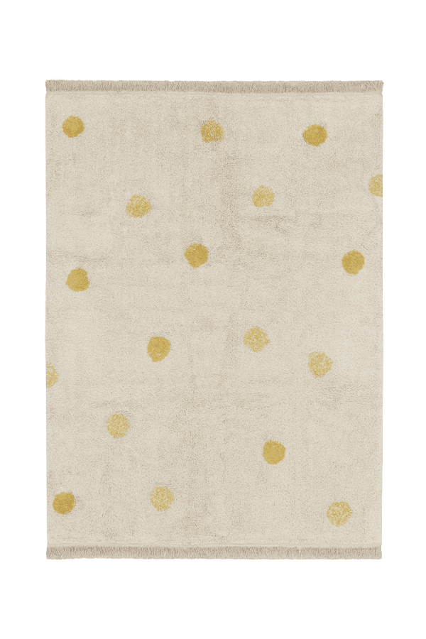 WASHABLE RUG HIPPY DOTS NATURAL - HONEY-Cotton Rugs-Lorena Canals-1