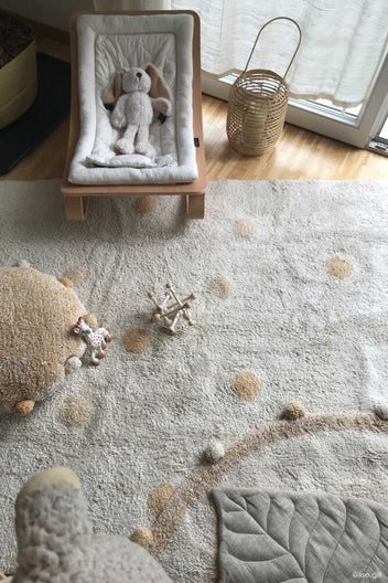 WASHABLE RUG HIPPY DOTS NATURAL - HONEY-Cotton Rugs-Lorena Canals-3