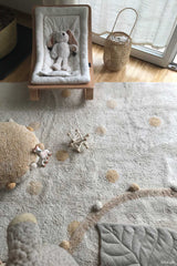 WASHABLE RUG HIPPY DOTS NATURAL - HONEY-Cotton Rugs-Lorena Canals-3