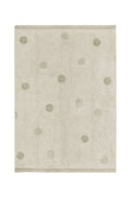 WASHABLE RUG HIPPY DOTS NATURAL - OLIVE-Cotton Rugs-By Lorena Canals-1