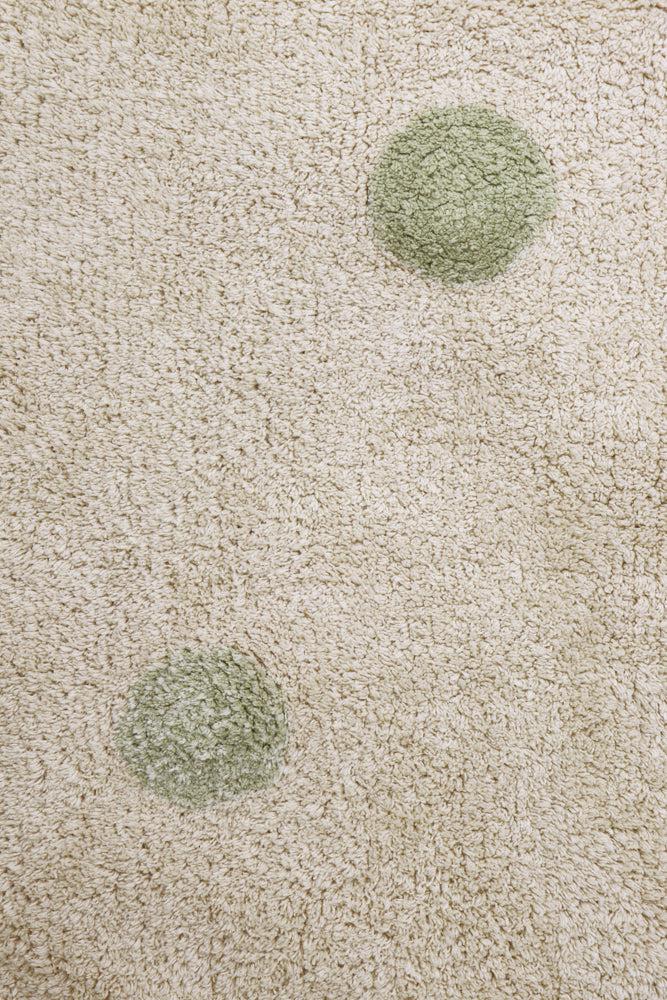 WASHABLE RUG HIPPY DOTS NATURAL - OLIVE-Cotton Rugs-Lorena Canals-4