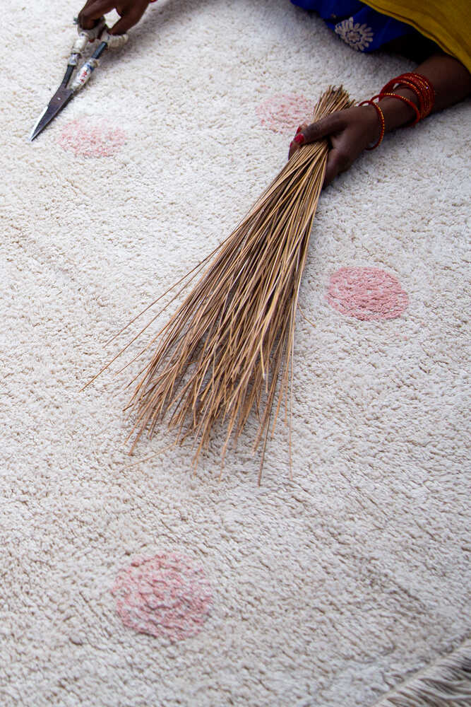 WASHABLE RUG HIPPY DOTS NATURAL - VINTAGE NUDE-Cotton Rugs-Lorena Canals-3
