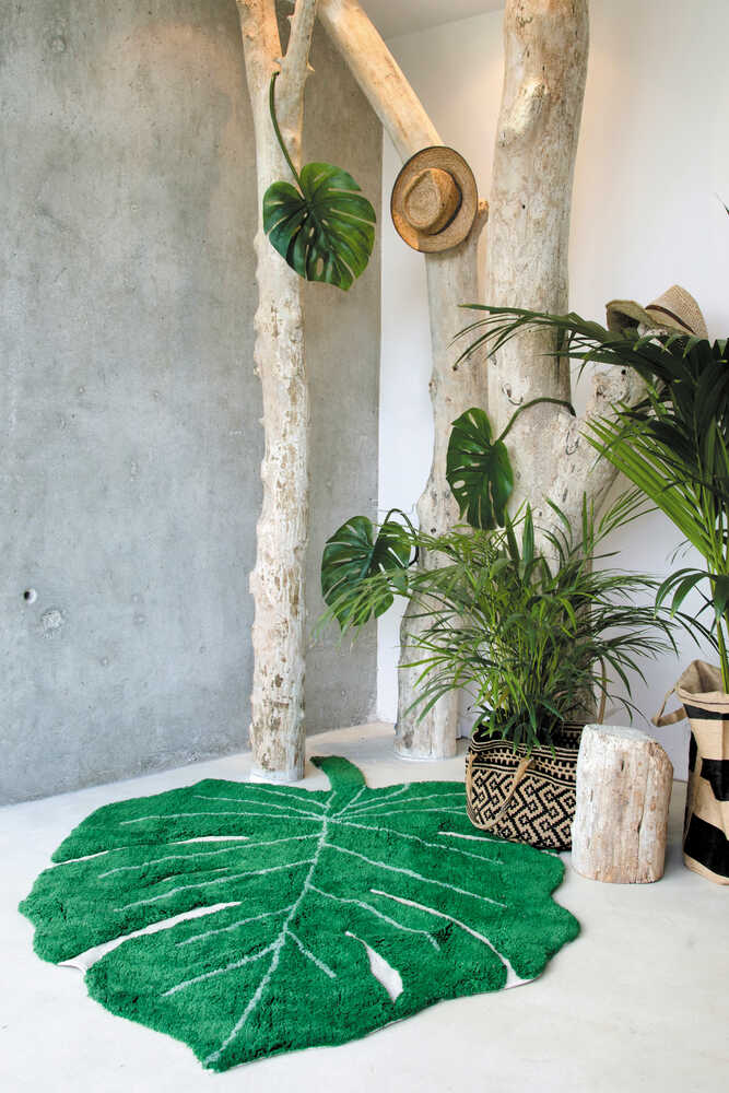 WASHABLE RUG MONSTERA LEAF-Cotton Rugs-Lorena Canals-6