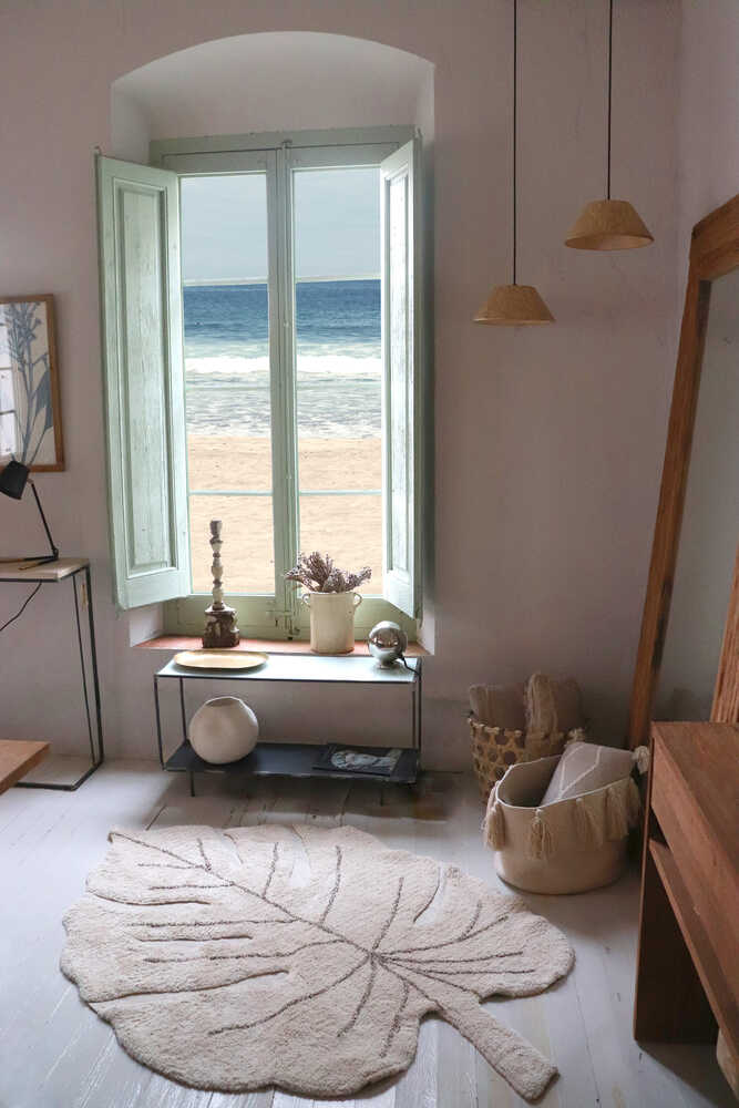 WASHABLE RUG MONSTERA NATURAL-Cotton Rugs-Lorena Canals-2