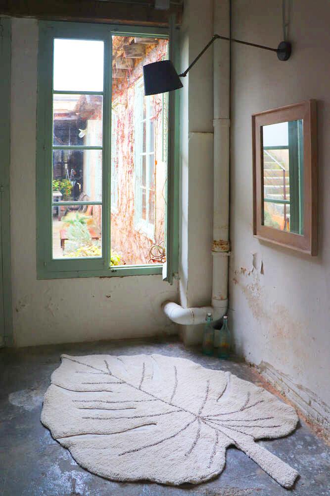 WASHABLE RUG MONSTERA NATURAL-Cotton Rugs-Lorena Canals-4