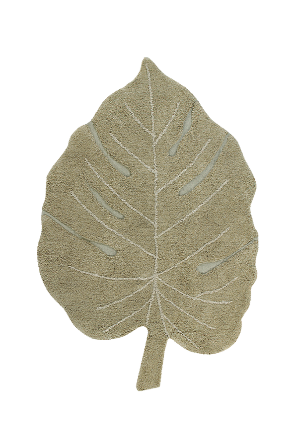 WASHABLE RUG MONSTERA OLIVE-Cotton Rugs-Lorena Canals-1