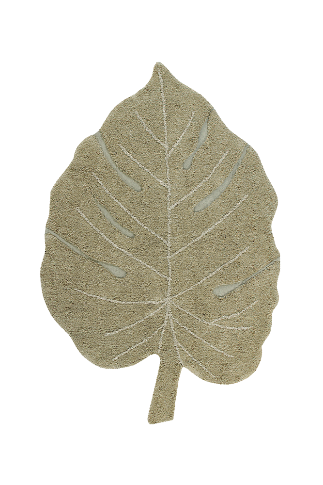 WASHABLE RUG MONSTERA OLIVE-Cotton Rugs-Lorena Canals-1
