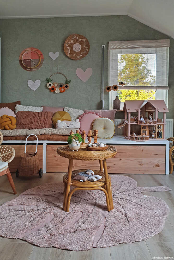 WASHABLE RUG MONSTERA VINTAGE NUDE-Cotton Rugs-Lorena Canals-5