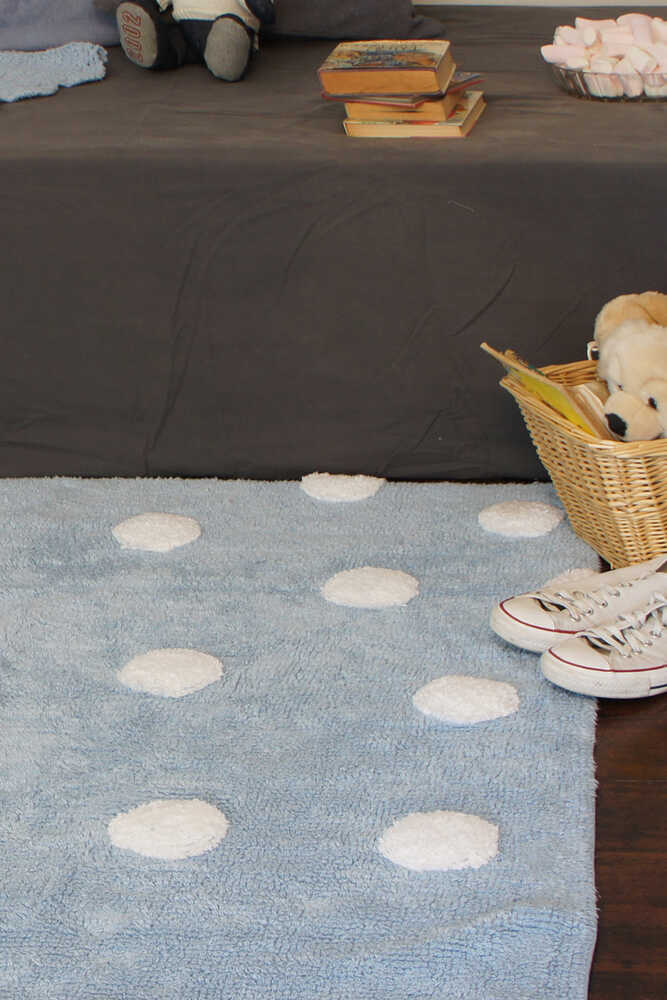 WASHABLE RUG POLKA DOTS BLUE-Cotton Rugs-Lorena Canals-3