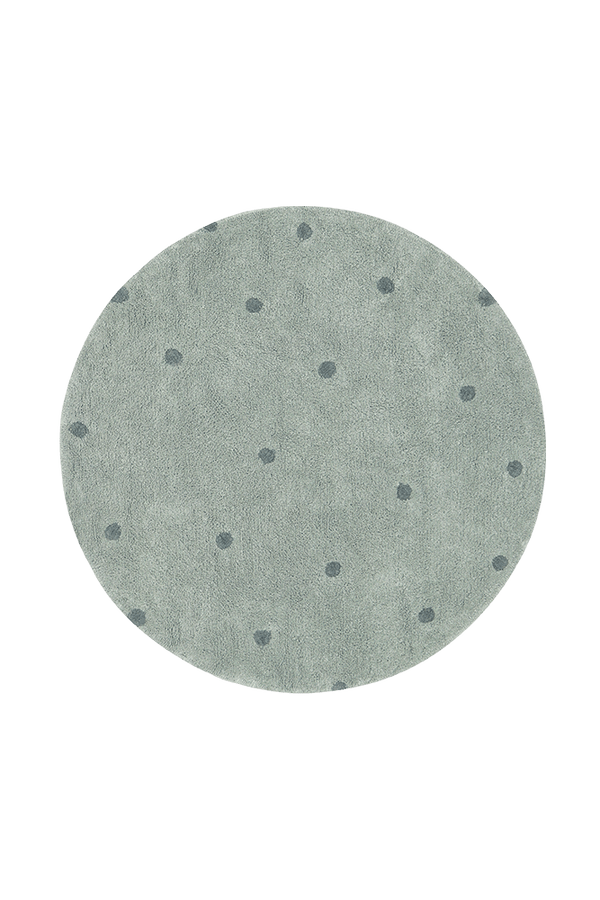 WASHABLE RUG ROUND DOT BLUE SAGE-Cotton Rugs-Lorena Canals-1